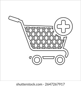 Add To Shopping Cart Icon, Line Vector graphics