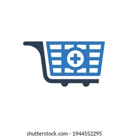 Add shopping cart icon sign symbol	