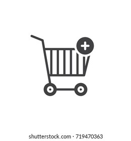 Add shopping cart icon vector, filled flat sign, solid pictogram isolated on white. Symbol, logo illustration.