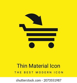 Añadir a la interfaz de carrito de compras Símbolo comercial icono de material amarillo brillante mínimo