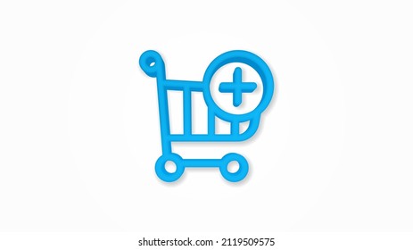 Add to shopping cart Isometric icon. 3d vector illustration. Isolated line color pictogram. Transparent shadows