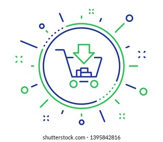 Add to Shopping cart line icon. Online buying sign. Supermarket basket symbol. Quality design elements. Technology shopping button. Editable stroke. Vector
