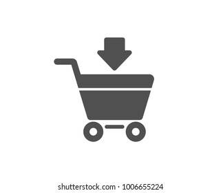 Add to Shopping cart simple icon. Online buying sign. Supermarket basket symbol. Quality design elements. Classic style. Vector