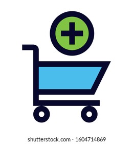 Add to Shopping Cart. Simple Vector Color Icon.