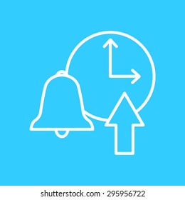add signal, linear symbol on a blue background