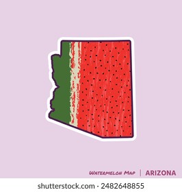 Add a slice of summer to your projects with this Arizona Watermelon Map illustration! Perfect for posters, t-shirts, and more. Ideal for fruit lovers and Arizona fans!