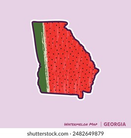 Add a slice of summer to your projects with this Georgia Watermelon Map illustration! Perfect for posters, t-shirts, and more. Ideal for fruit lovers and Georgia fans!