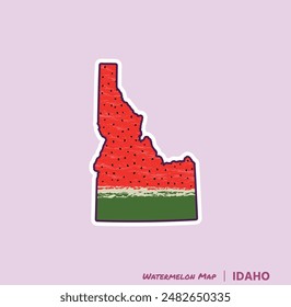 Add a slice of summer to your projects with this Idaho Watermelon Map illustration! Perfect for posters, t-shirts, and more. Ideal for fruit lovers and Idaho fans!
