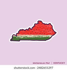 ¡Añade una rebanada de verano a tus proyectos con esta ilustración del Mapa de Sandía de Kentucky! Perfecto para carteles, camisetas y más. Ideal para los amantes de la fruta y los fans de Kentucky!