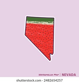 ¡Añade una rebanada de verano a tus proyectos con esta ilustración de Nevada Watermelon Map! Perfecto para carteles, camisetas y más. Ideal para los amantes de la fruta y los aficionados de Nevada!