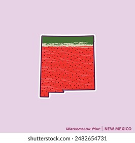 ¡Añade un trozo de verano a tus proyectos con esta Nueva ilustración del Mapa de la Sandía de México! Perfecto para carteles, camisetas y más. Ideal para los amantes de la fruta y los Nuevos fans de México!