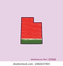 Add a slice of summer to your projects with this Utah Watermelon Map illustration! Perfect for posters, t-shirts, and more. Ideal for fruit lovers and Utah fans!