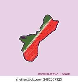 ¡Añade una rebanada de verano a tus proyectos con esta ilustración de Guam Watermelon Map! Perfecto para carteles, camisetas y más. Ideal para los amantes de la fruta y los aficionados de Guam!