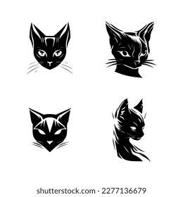 Add some feline flair to your project with our cat head logo silhouette collection. Hand drawn with love, these illustrations are sure to add a touch of grace and elegance