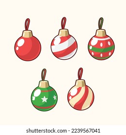 ¡Añade algunas alegría navideñas a tus diseños con estos coloridos vectores de decoración de árboles de Navidad! Con iconos en baudible rojos, blancos, verdes y dorados.