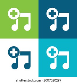 Add A Song Interface Symbol Flat four color minimal icon set