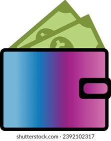 Add a splash of color to your design with our vibrant and stylish wallet illustration. Perfect for finance apps, shopping platforms, or any project that aims to convey a sense of joy and accessibility
