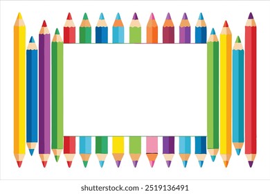  Add a splash of color to your projects with this vibrant pencil frame vector. Ideal for educational designs, art projects, invitations, and creative backgrounds.
