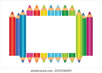  Add a splash of color to your projects with this vibrant pencil frame vector. Ideal for educational designs, art projects, invitations, and creative backgrounds.
