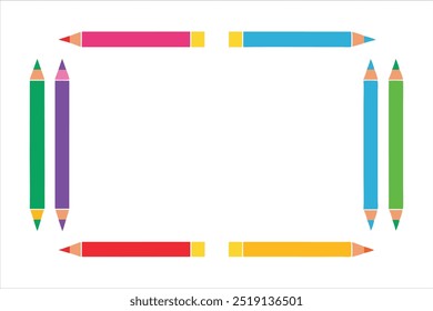  Adicione um toque de cor aos seus projetos com este vetor de quadro de lápis vibrante. Ideal para projetos educacionais, projetos de arte, convites e planos de fundo criativos.
