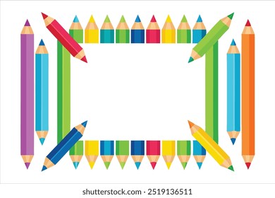  Add a splash of color to your projects with this vibrant pencil frame vector. Ideal for educational designs, art projects, invitations, and creative backgrounds.
