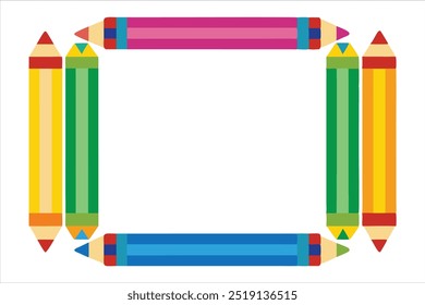  Add a splash of color to your projects with this vibrant pencil frame vector. Ideal for educational designs, art projects, invitations, and creative backgrounds.
