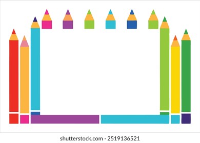  Add a splash of color to your projects with this vibrant pencil frame vector. Ideal for educational designs, art projects, invitations, and creative backgrounds.
