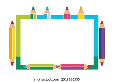  Add a splash of color to your projects with this vibrant pencil frame vector. Ideal for educational designs, art projects, invitations, and creative backgrounds.
