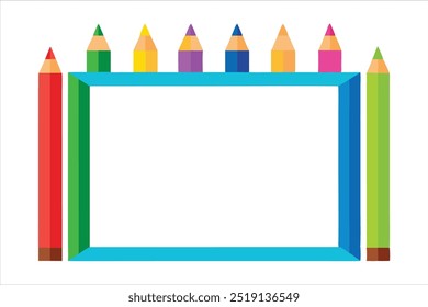 Add a splash of color to your projects with this vibrant pencil frame vector. Ideal for educational designs, art projects, invitations, and creative backgrounds.
