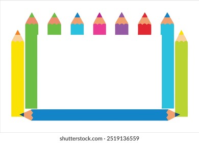  Adicione um toque de cor aos seus projetos com este vetor de quadro de lápis vibrante. Ideal para projetos educacionais, projetos de arte, convites e planos de fundo criativos.
