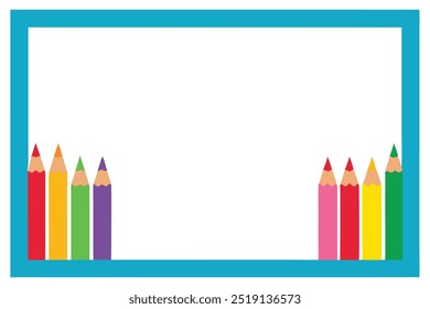  Add a splash of color to your projects with this vibrant pencil frame vector. Ideal for educational designs, art projects, invitations, and creative backgrounds.
