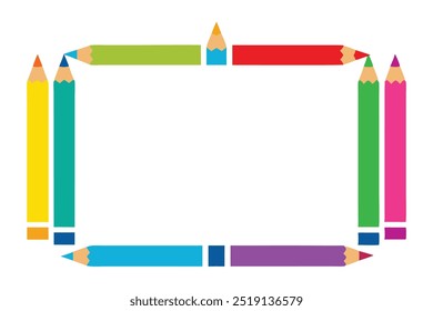  Adicione um toque de cor aos seus projetos com este vetor de quadro de lápis vibrante. Ideal para projetos educacionais, projetos de arte, convites e planos de fundo criativos.
