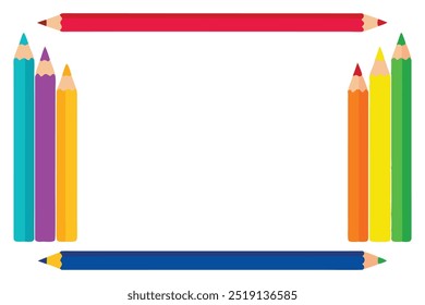  Add a splash of color to your projects with this vibrant pencil frame vector. Ideal for educational designs, art projects, invitations, and creative backgrounds.
