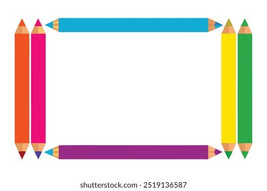  Add a splash of color to your projects with this vibrant pencil frame vector. Ideal for educational designs, art projects, invitations, and creative backgrounds.
