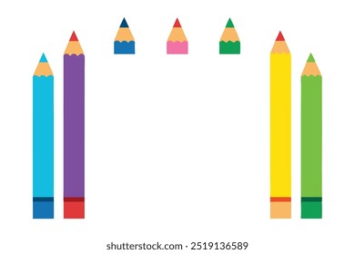  Add a splash of color to your projects with this vibrant pencil frame vector. Ideal for educational designs, art projects, invitations, and creative backgrounds.
