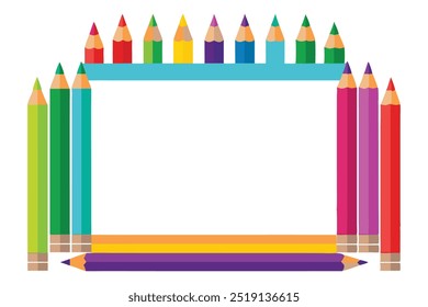  Add a splash of color to your projects with this vibrant pencil frame vector. Ideal for educational designs, art projects, invitations, and creative backgrounds.
