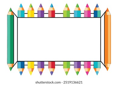  Add a splash of color to your projects with this vibrant pencil frame vector. Ideal for educational designs, art projects, invitations, and creative backgrounds.
