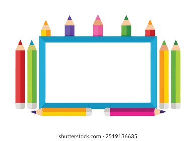 Add a splash of color to your projects with this vibrant pencil frame vector. Ideal for educational designs, art projects, invitations, and creative backgrounds.
