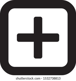 add square button black flat icon