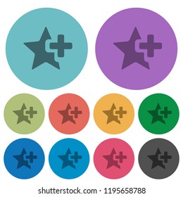 Add star darker flat icons on color round background