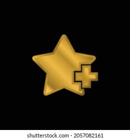 Añadir un símbolo de interfaz estrella símbolo metálico chapado en oro o vector de logotipo
