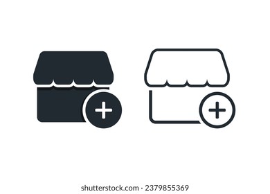 Add store shop icon. Illustration vector