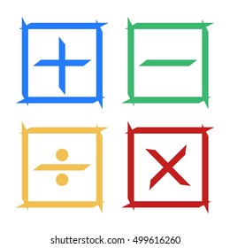 Add, Subs tract, Divide, Multiply Math Symbols