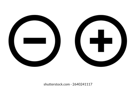 Add and subtract icon vector on white background