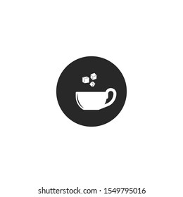 Add sugar icon, cup of tea or coffee with refined sugar cubes.