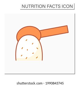 Add Sugars Color Icon. Sugar Carbohydrates. Nutrition Facts. Healthy, Balanced Nutrition Concept. Diet. Isolated Vector Illustration