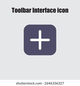Add symbol in a user interface featuring a plus sign inside a rounded square button for creating new content.