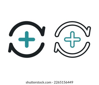Add sync icon. Loading plus sign. Illustration vector