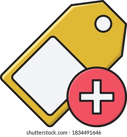 add tag vector color line icon 
