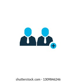 Add team icon colored symbol. Premium quality isolated register group element in trendy style.